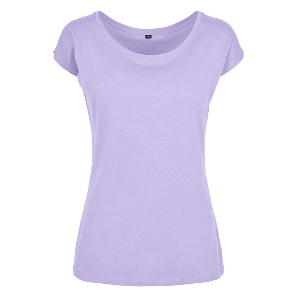 Build Your Brand Womens/Ladies Wide Neck / Lilac